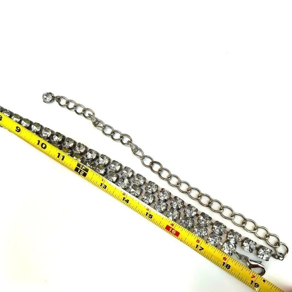 Silver tone rhinestone hip belt